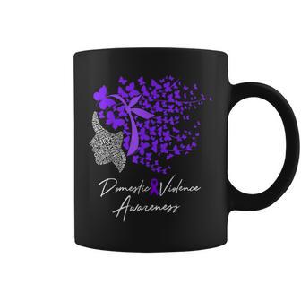 Domestic Violence Awareness Purple Butterflies Coffee Mug - Monsterry UK