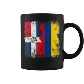 Dominican Republic Roots Half Colombian Flag Colombia Coffee Mug - Monsterry CA