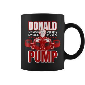 Donald Pump Swole America Trump Weight Lifting Coffee Mug | Crazezy DE