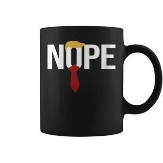 Donald Trump Nope Anti Trump Haircut Tie Coffee Mug - Monsterry