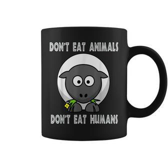 Don't Eat Animals And Don't Eat Humas Vegan Veggie Sheep Coffee Mug - Monsterry AU