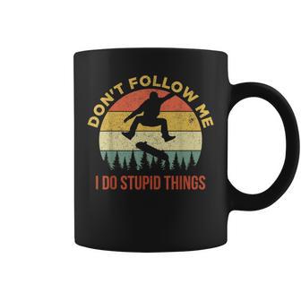 Don't Follow Me I Do Stupid Things Skateboarding Coffee Mug - Monsterry CA