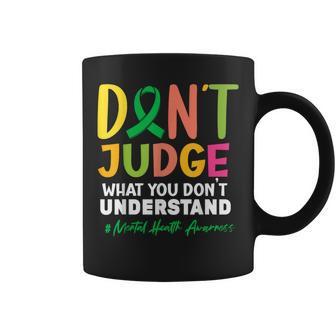 Don't Judge What You Don't Understand Mental Health Ribbon Coffee Mug | Mazezy UK