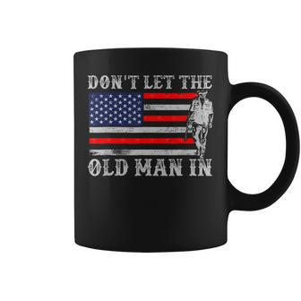 Don't Let The Old Man In Vintage American Flag Coffee Mug - Monsterry