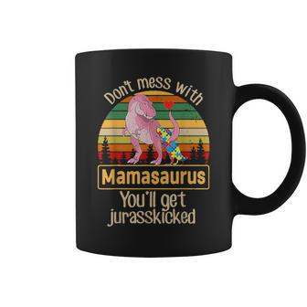 Don't Mess With Mamasaurus Autism Mom Mother's Day Coffee Mug - Monsterry UK