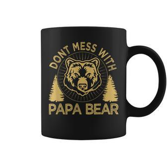 Don't Mess With Papa Bear Dad Father's Day Quote Camper Camp Coffee Mug - Thegiftio UK