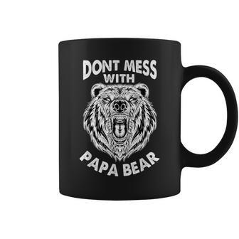 Dont Mess With Papa Bear Dad Vintage Quote Fathers Day Coffee Mug - Thegiftio UK