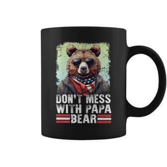 Don't Mess With Papa Bear Sunglasses Papa Bear Father's Day Coffee Mug - Thegiftio UK