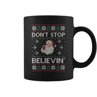 Don't Stop Believing Santa Hat Family Matching Christmas Coffee Mug - Monsterry AU