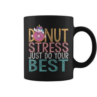 Donut Stress Just Do Your Best Testing Day Teacher Unicorn Coffee Mug - Monsterry