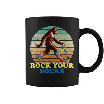 Down Syndrome Bigfoot Rock Your Socks Awareness Sasquatch Coffee Mug - Seseable