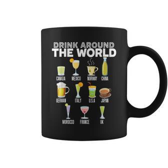 Drink Around The World Travel Tourist Road Trip Alcoholic Coffee Mug - Monsterry UK