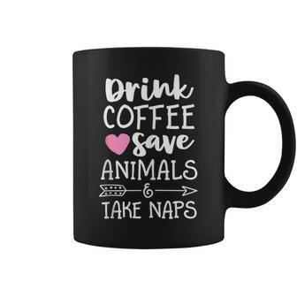 Drink Coffee Save Animals And Take Naps Veterinarian Coffee Mug - Monsterry DE