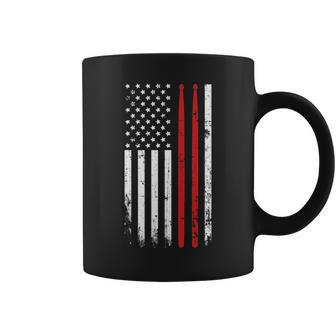 Drum Sticks Vintage American Flag For Drummers Coffee Mug | Mazezy