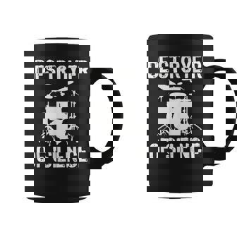 Drummer I Destroy Silence Destroyer Of Silence Drumset Coffee Mug - Thegiftio