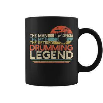 Drummer Retirement Man Myth Retired Drumming Legend Coffee Mug | Mazezy