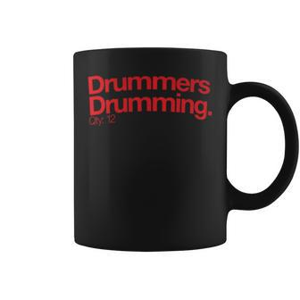Drummers Drumming Q12 Minimalist 12 Days Of Christmas Coffee Mug - Monsterry AU