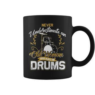 Drums Old Woman Drummer Girl Women Coffee Mug | Mazezy