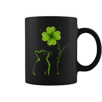 Du Bist Mein Glücksbringer Cat Clover St Patrick Black Tassen - Seseable