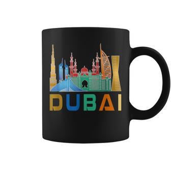 Dubai United Arab Emirates Souvenir I Love Dubai Skyline Coffee Mug - Monsterry