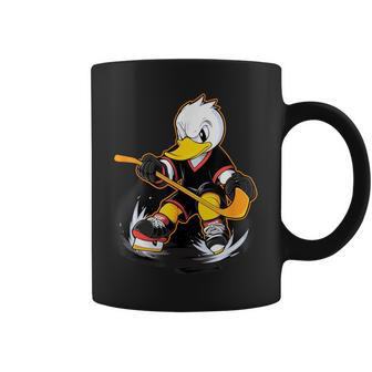 Duck Ice Hockey Player Hockey Stick Goalie Coffee Mug - Seseable