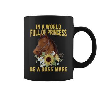 Dy Floral Be A Boss Mare Equestrian Horse Girl Sayings Coffee Mug - Monsterry CA