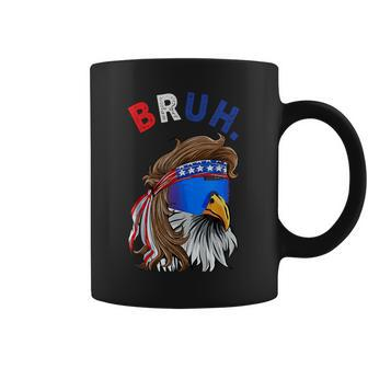 Eagle Mullet Sunglasses Bruh 4Th Of July Usa American Flag Coffee Mug - Monsterry