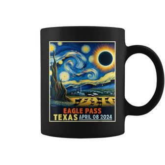 Eagle Pass Texas Total Solar Eclipse 2024 Starry Night Coffee Mug | Mazezy