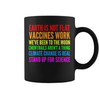 Earth Not Flat Climate Change Real Vaccine Work Coffee Mug - Monsterry AU