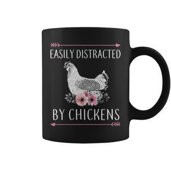 Easily Distracted By Chickens For Chicken Lovers Coffee Mug | Mazezy