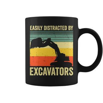 Easily Distracted By Excavators Construction Excavator Coffee Mug | Mazezy