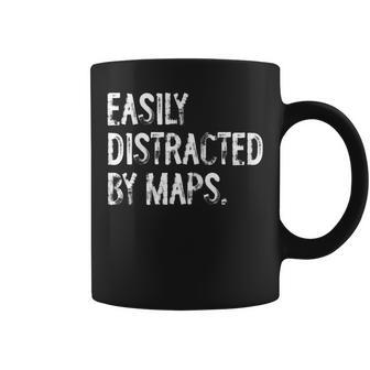 Easily Distracted By Maps Geography Coffee Mug | Mazezy