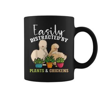 Easily Distracted By Plants & Chickens Silkie Chicken Coffee Mug - Thegiftio UK