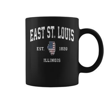 East St Louis Illinois Il Vintage American Flag Coffee Mug - Monsterry AU