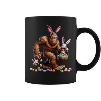 Easter Bigfoot With Bunny & Egg Basket Festive Celebration Coffee Mug - Seseable