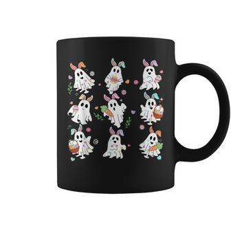 Easter Bunny Ghost Spooky Easter Floral Ghostie Coffee Mug - Monsterry AU