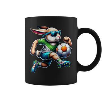 Easter Bunny Soccer Player Rabbit Egg Boys Girls Coffee Mug | Mazezy