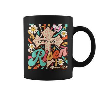 Easter Retro Groovy He Is Risen Jesus Easter Coffee Mug | Mazezy