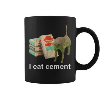 I Eat Cement Cursed Cat Meme Cat Lover I Eat Cement Coffee Mug - Monsterry CA