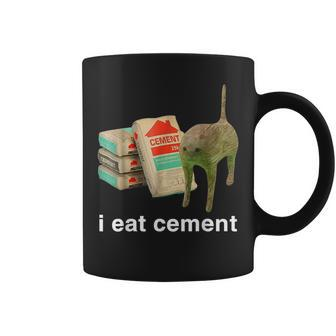 I Eat Cement Cursed Cat Oddly Specific Meme Coffee Mug | Mazezy DE