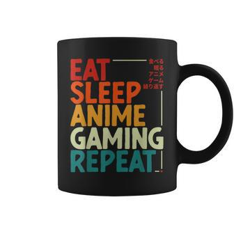 Eat Sleep Anime Gaming Repeat Otaku Gamer Japanese Anime Coffee Mug | Mazezy AU