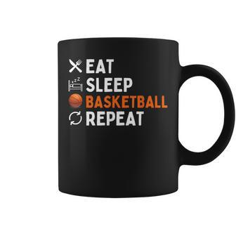 Eat Sleep Basketball Repeat Basketball Coffee Mug - Seseable