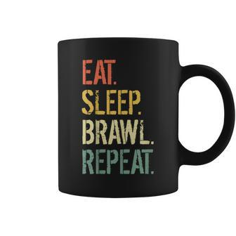 Eat Sleep Brawl Repeat Stars Video Gamer Gaming Coffee Mug - Monsterry