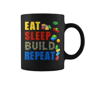 Eat Sleep Build Repeat Building Bricks Blocks Master Builder Coffee Mug | Mazezy UK