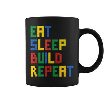 Eat Sleep Build Repeat Master Builder Block Boys Girls Coffee Mug - Monsterry