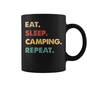 Eat Sleep Camping Repeat Camping Lover Coffee Mug | Mazezy