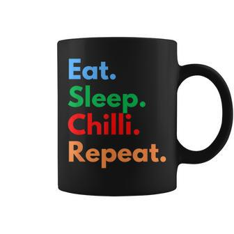 Eat Sleep Chilli Repeat For Chilli Lovers Coffee Mug - Thegiftio UK