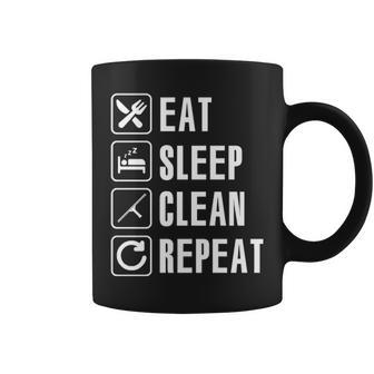 Eat Sleep Clean Repea Coffee Mug | Mazezy
