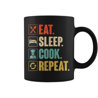 Eat Sleep Cook Repeat Vintage Cook Cooking Chef Coffee Mug - Thegiftio UK