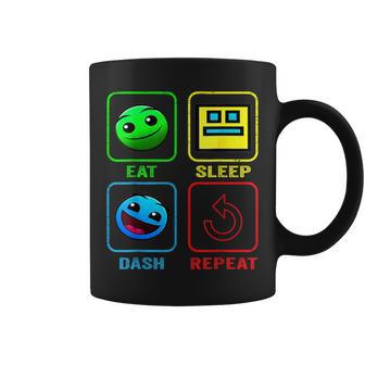 Eat Sleep Dash Repeat Video Game Geometry Video Gamer Coffee Mug - Seseable